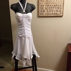 Deb White Strapless Short Prom Dress